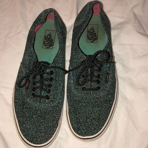 Black and Aqua Original Vans